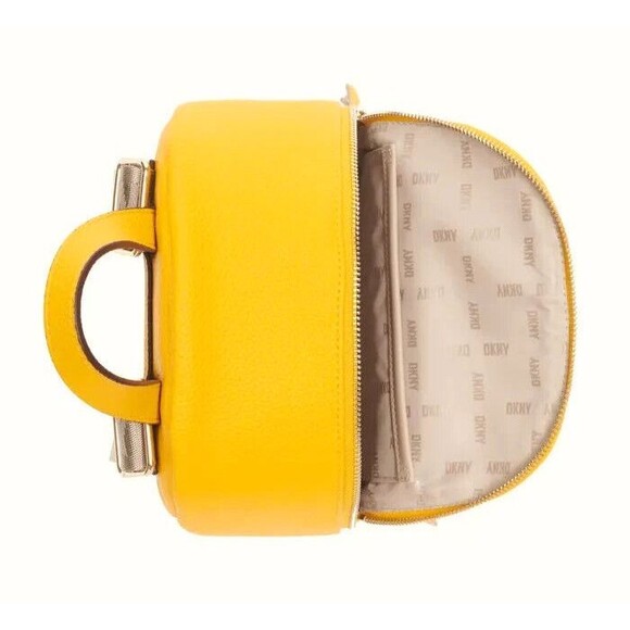 New DKNY Maxine Backpack Leather Sahara Yellow - Picture 4 of 4